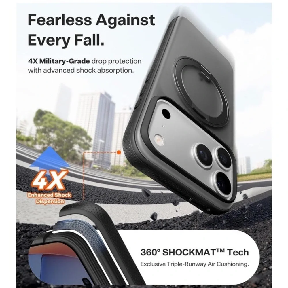 TORRAS 360 Magnetic Stand‎ for iPhone 17 Pro Max Case, [Fit for MagSafe]- Black